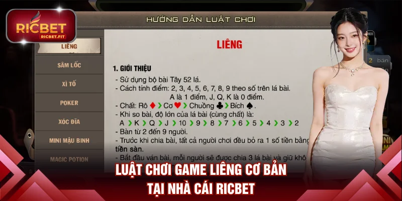 Luật chơi game Liêng cơ bản tại nhà cái RICBET